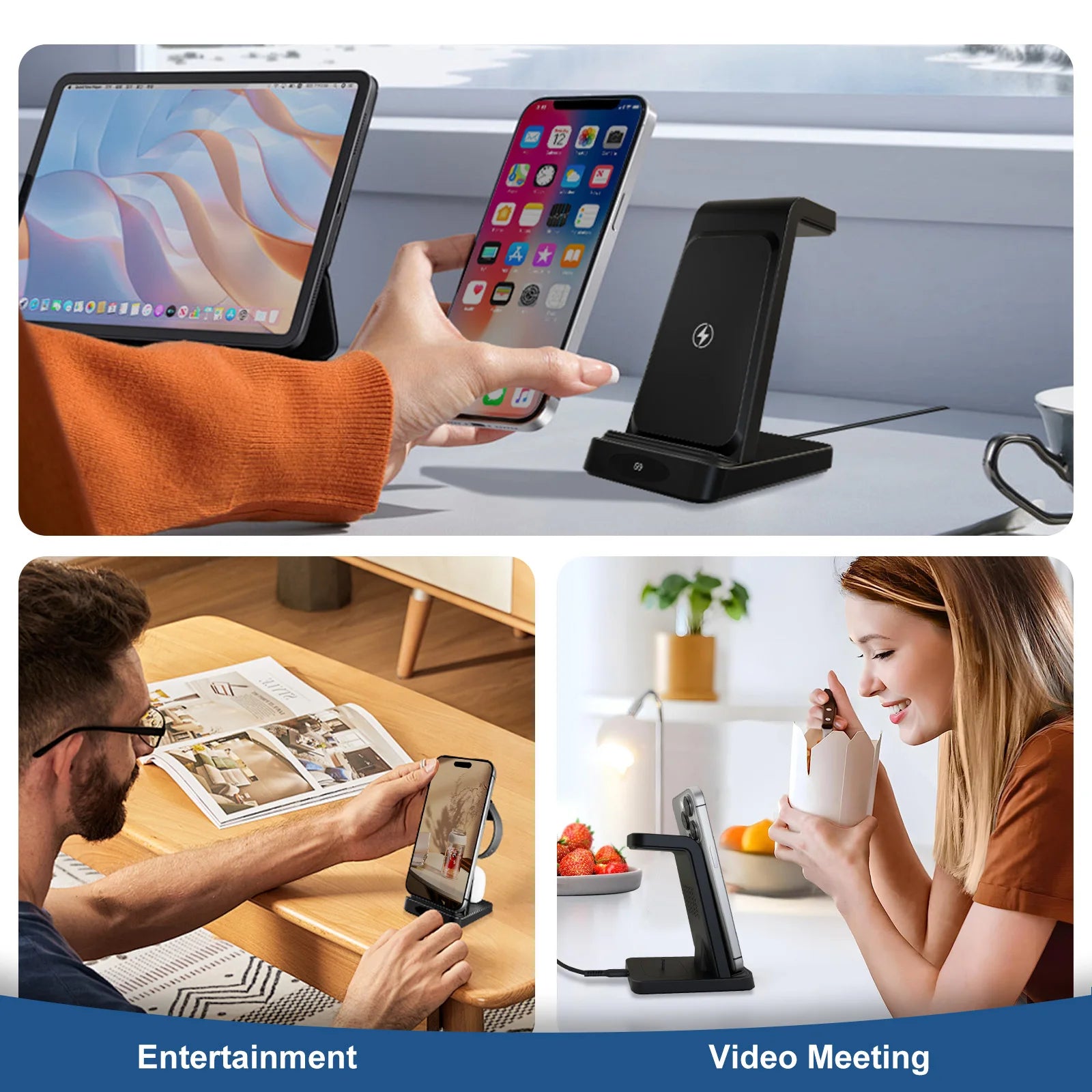 3-in-1 Wireless Charging Station – Fast, Foldable, Magnetic