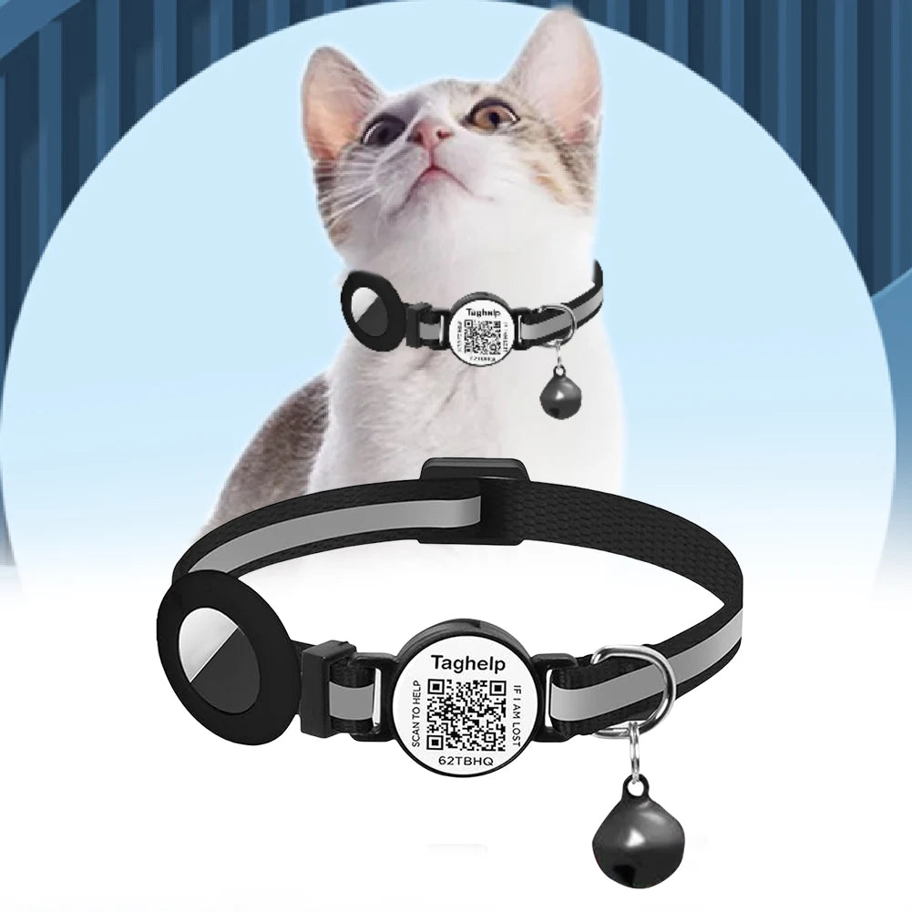 🐾 AirTag Collar for Cats & Small Dogs — Breakaway & QR Code ID