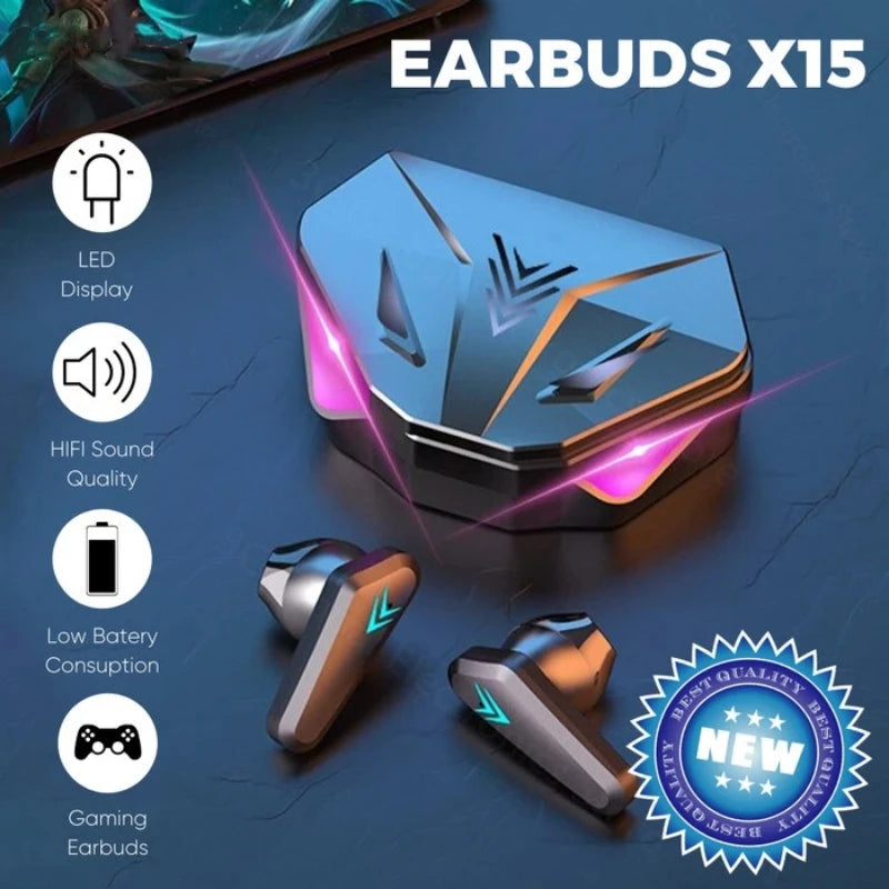Gaming Earbuds Wireless Bluetooth Earphones With Mic Bass Audio Sound