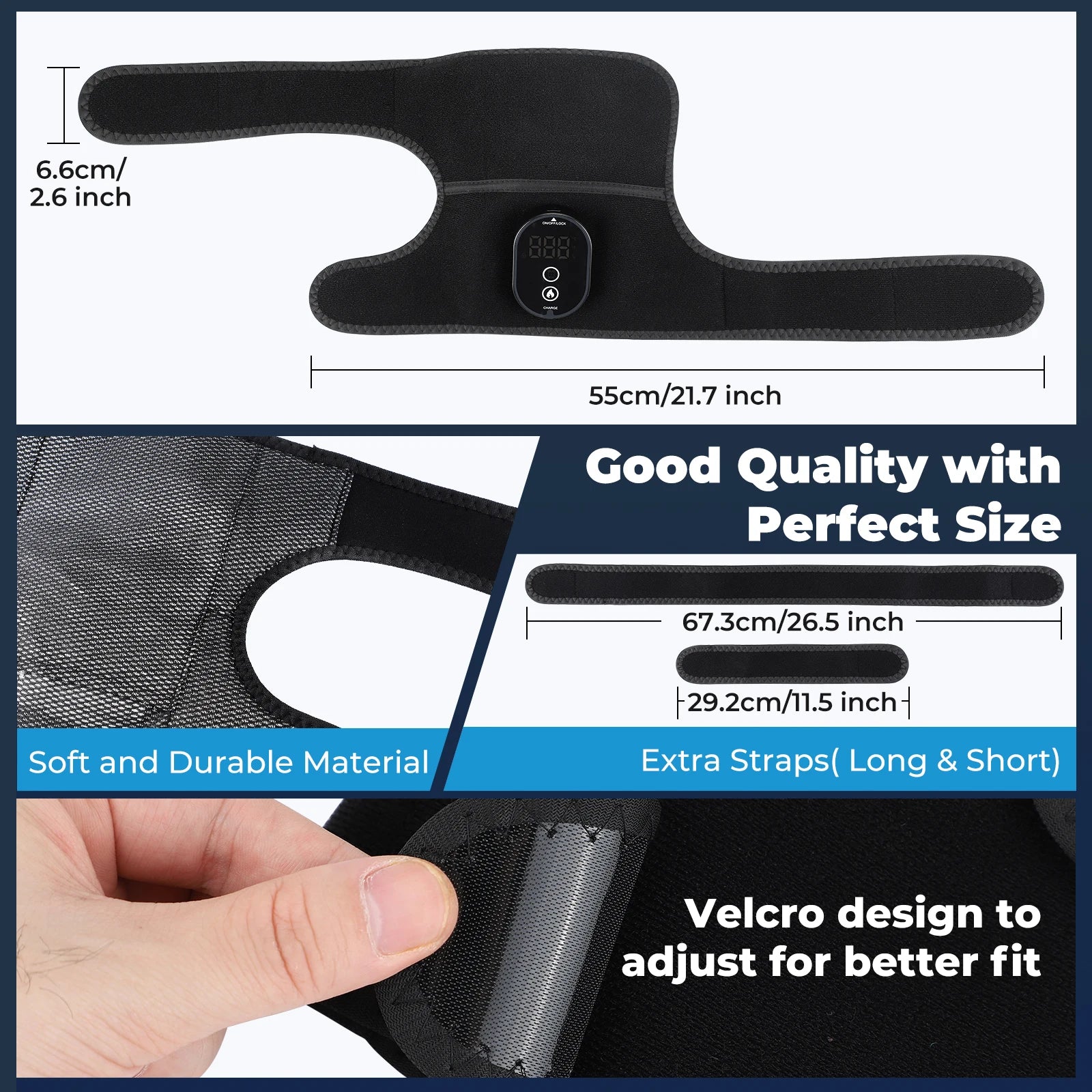 Rechargeable Heat Pad / Gentle Warmth for Shoulder, Knee & Elbow