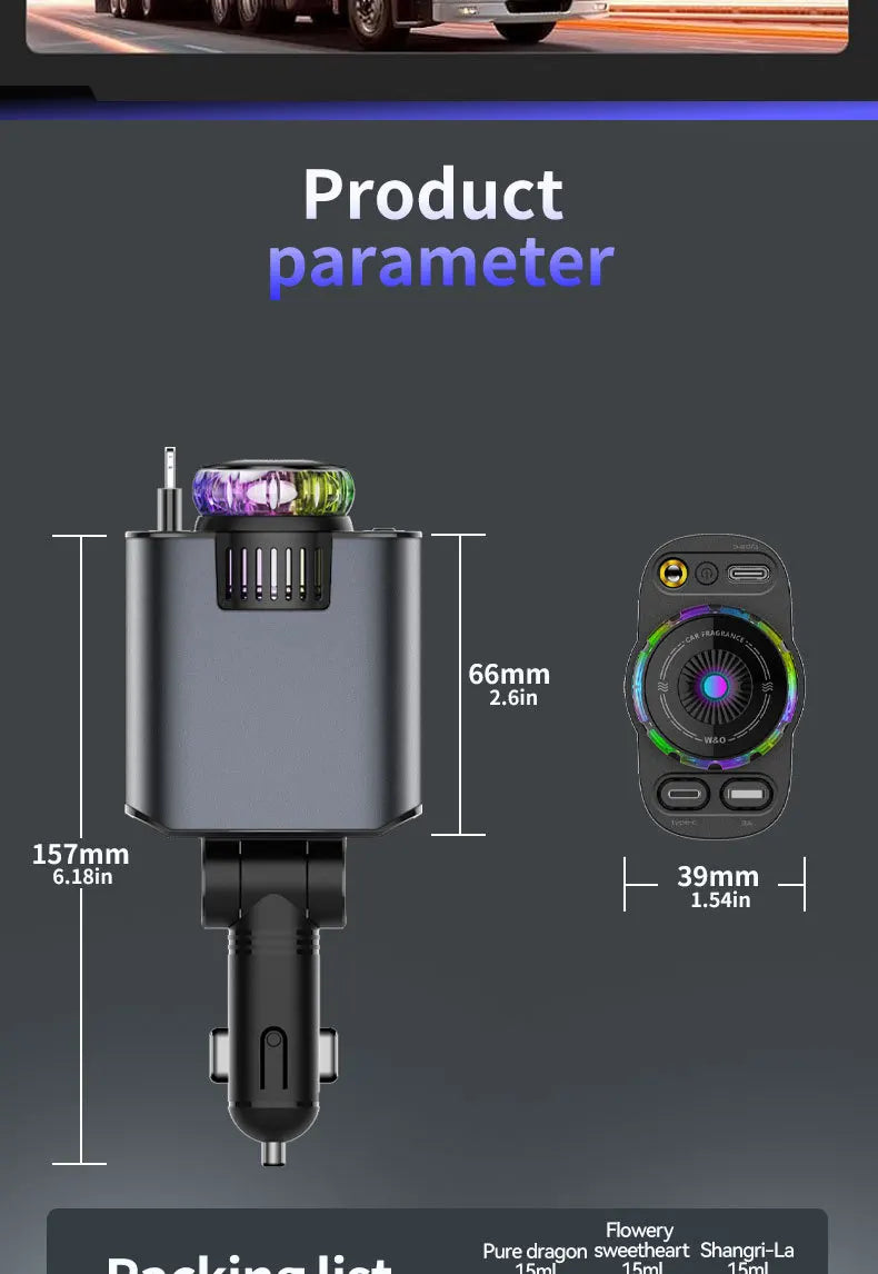 Fast Charging USB-C/ LED Starry Lights & Aromatherapy– iOS & Android