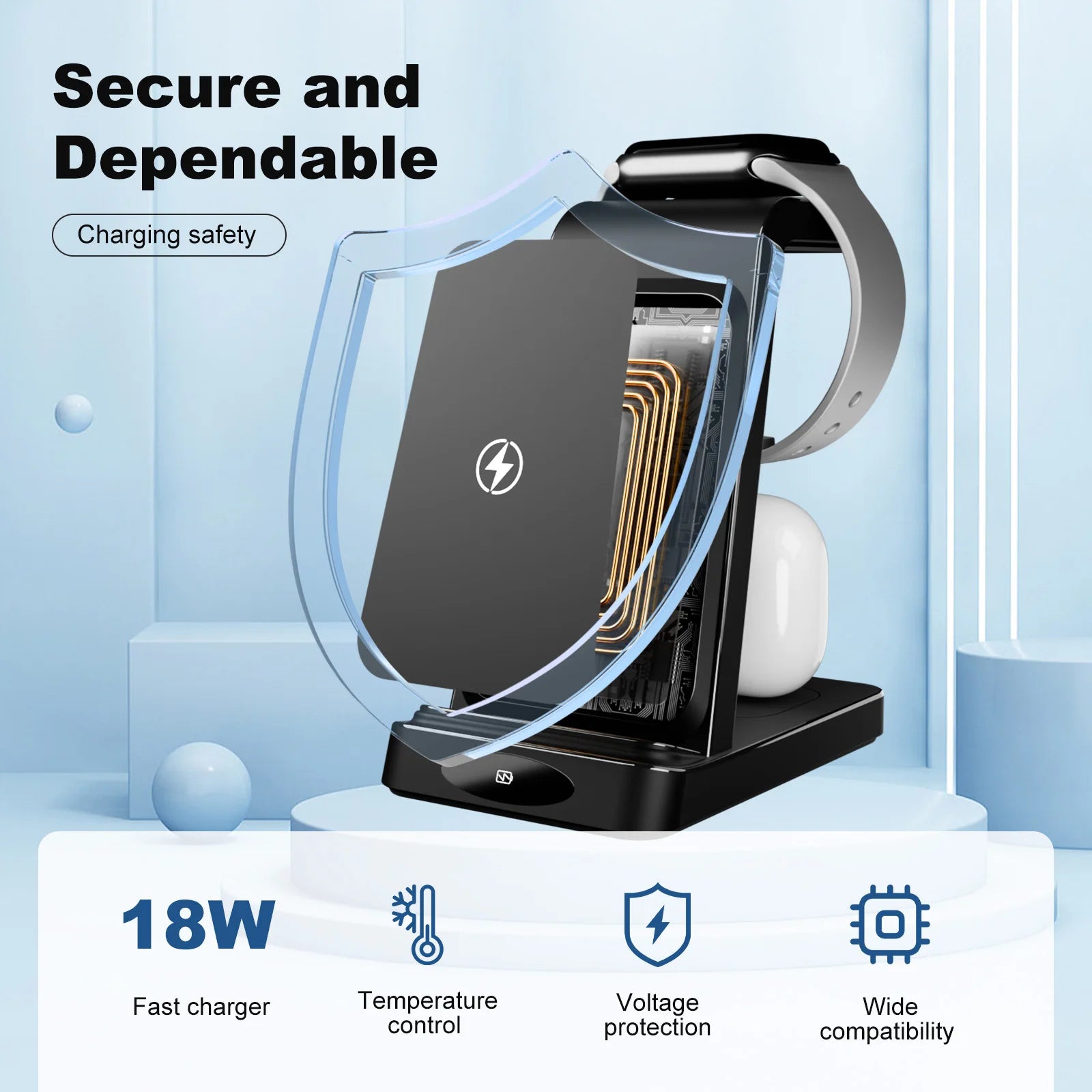 3-in-1 Wireless Charging Station – Fast, Foldable, Magnetic