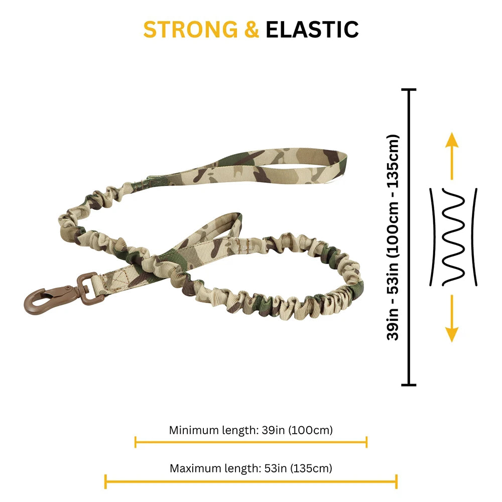 🐾 Tactical Dog Harness Set — Adjustable Military Vest with Leash, Collar & Custom Patches