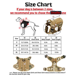 🐾 Tactical Dog Harness Set — Adjustable Military Vest with Leash, Collar & Custom Patches