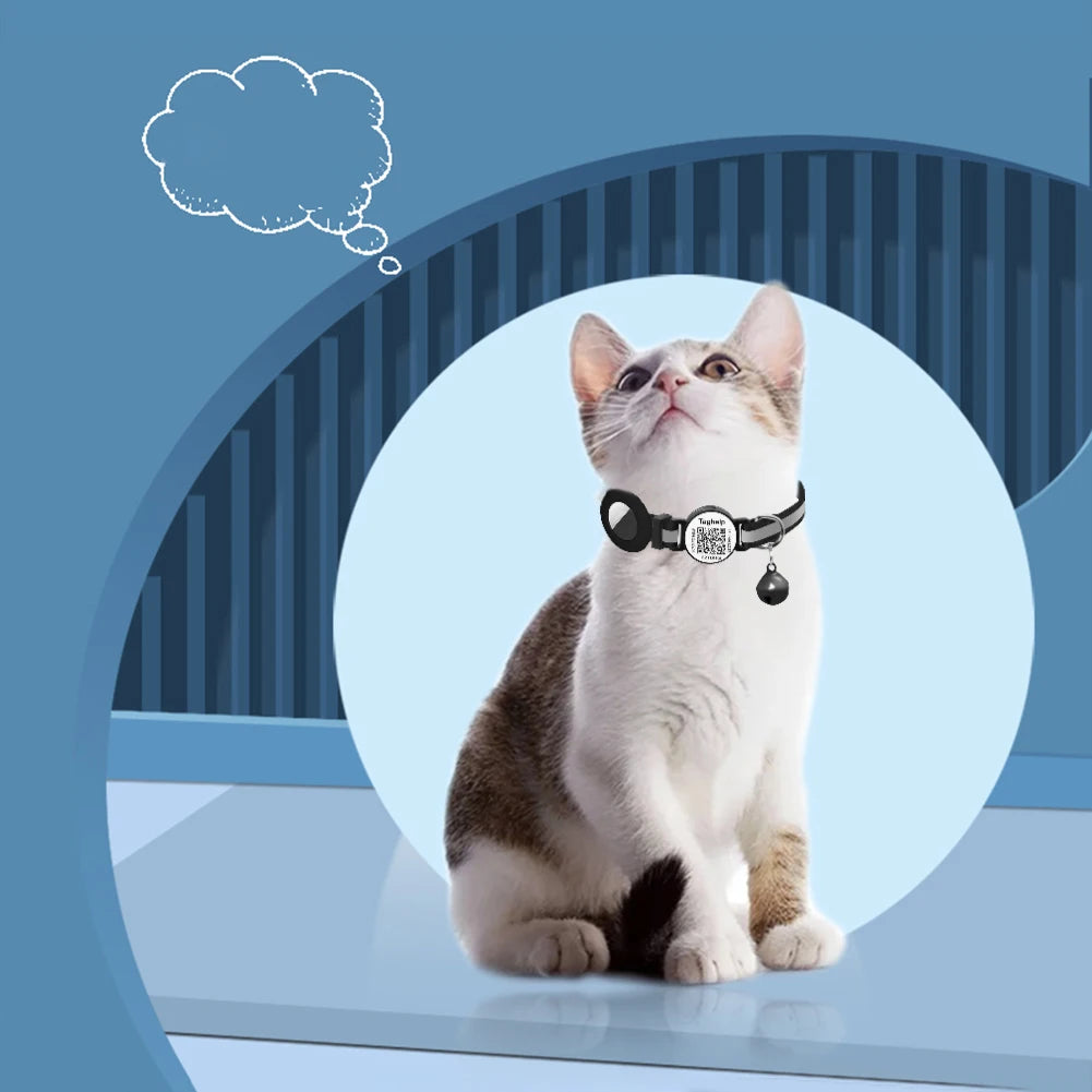 🐾 AirTag Collar for Cats & Small Dogs — Breakaway & QR Code ID