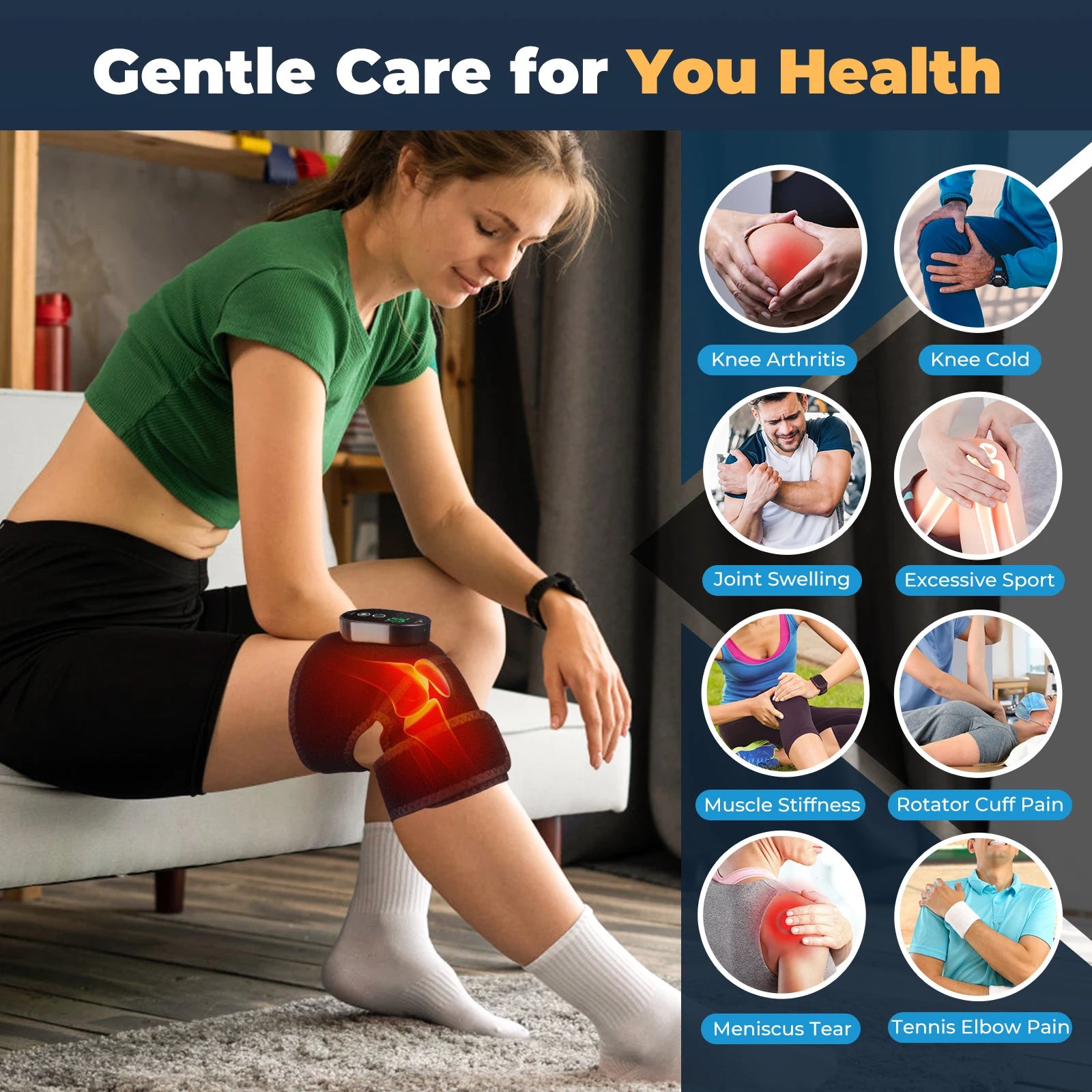 Rechargeable Heat Pad / Gentle Warmth for Shoulder, Knee & Elbow