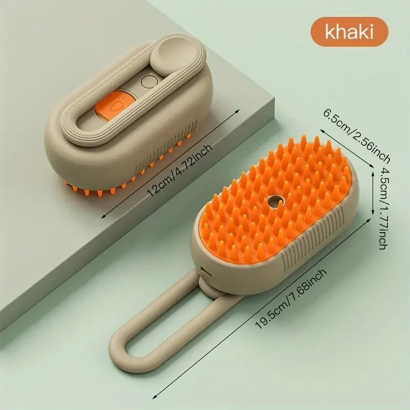 Pet Steam Spray Massage Brush – Clean, Detangle & Relax