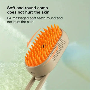 Pet Steam Spray Massage Brush – Clean, Detangle & Relax