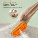 Pet Steam Spray Massage Brush – Clean, Detangle & Relax