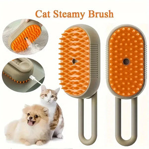 Pet Steam Spray Massage Brush – Clean, Detangle & Relax