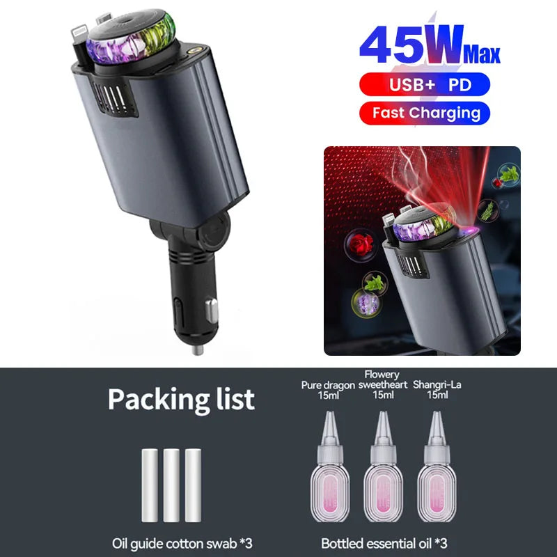 Fast Charging USB-C/ LED Starry Lights & Aromatherapy– iOS & Android