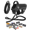 🐾 Tactical Dog Harness Set — Adjustable Military Vest with Leash, Collar & Custom Patches